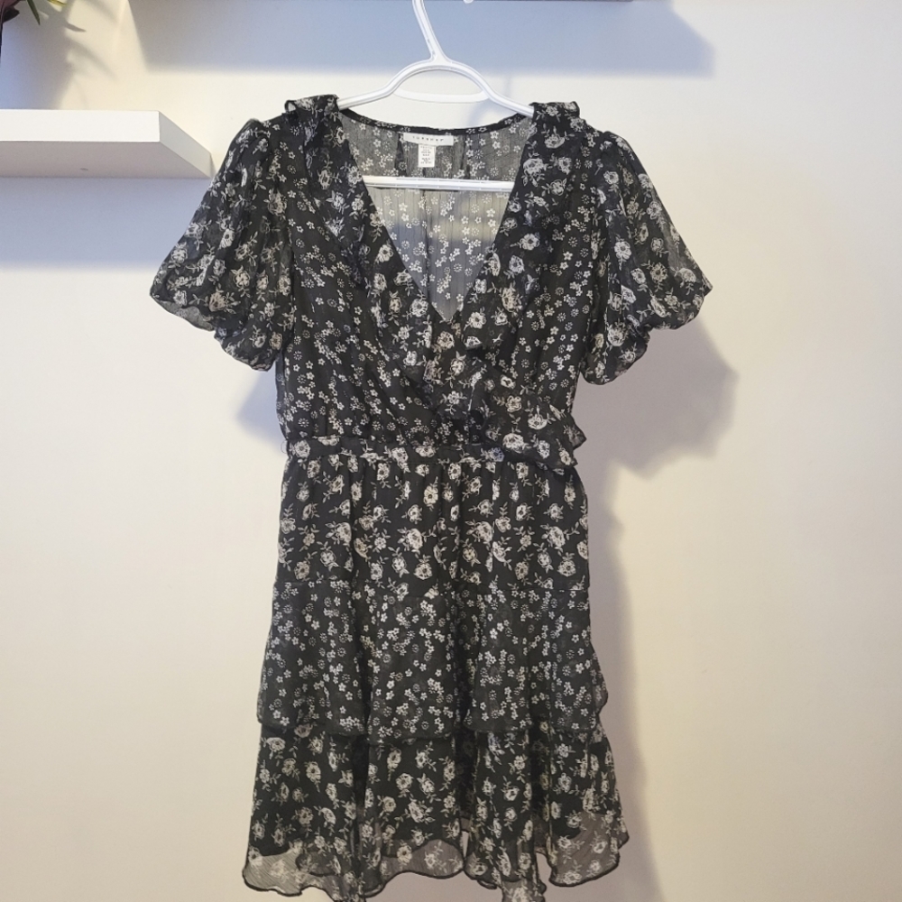 Topshop Floral black dress